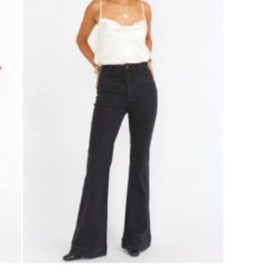 Farrah front seam High-rise Flares